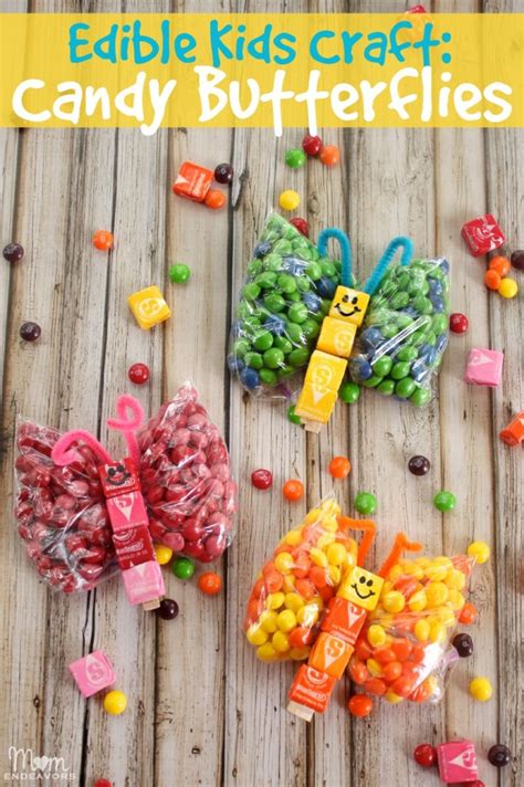 Edible Kids Craft Candy Butterflies Mom Endeavors
