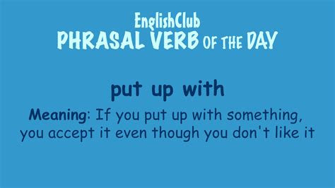 Put Up With Vocabulary Englishclub