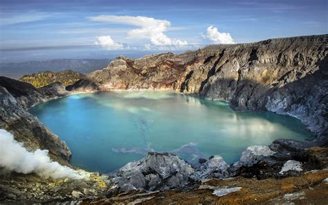 Kawah Ijen Volcano Complex Of East Java Indonesia Is A Group Of Composite Volcanoes In The