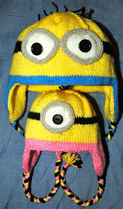 Free knitting pattern for an chunky cable beanie. DK - Knitting pattern - Minion Style Hat & Mittens | Knits ...