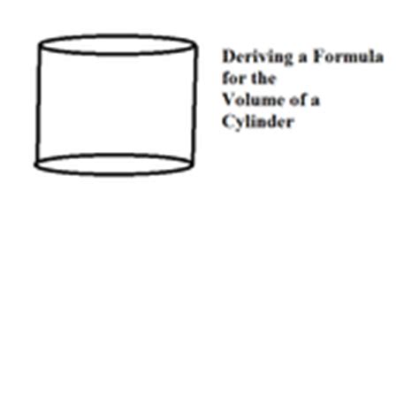 Practice problems on area of a cylinder. Finding a Formula for the Volume of a Cylinder Tutorials ...