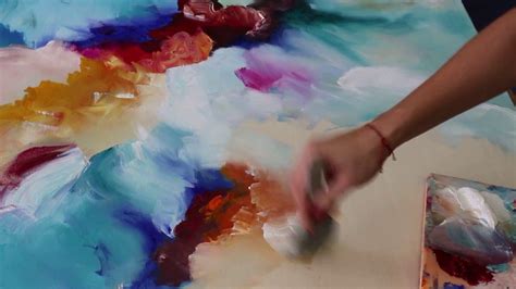 Easy Abstract Painting Demonstration Colorful Acrylic Painting On