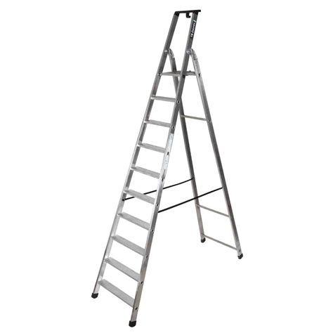 Aluminium Platform Step Ladder 10 Tread Storage N Stuff