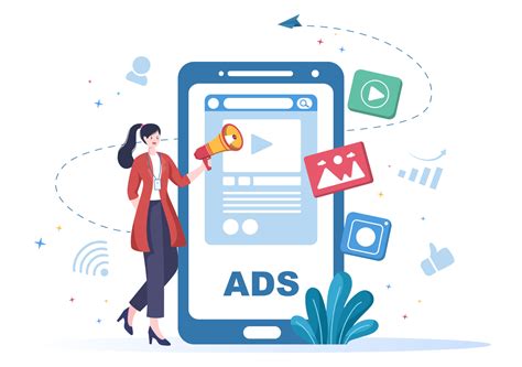 Advertising Or Ads Vector Illustration For Mobile Social Media