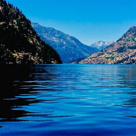 Calm Crystal Clear Water Of Lake Chelan Washington In