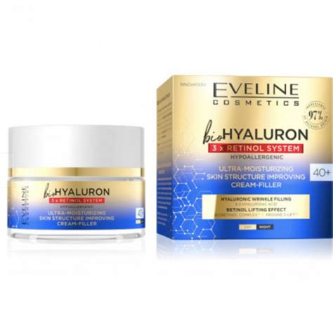 Crema De Fata Eveline Cosmetics Bio Hyaluron 3x Retinol System Ultra Moisturising 40 50 Ml