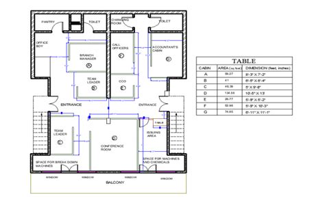 The Floor Plan For An Office Building With Two Floors And One Room On