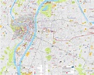 Map of Lyon tourist: attractions and monuments of Lyon