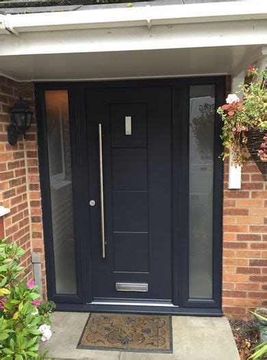 A Modern Antracite Grey Dakota Composite Door Fitted With 2 Glass Side