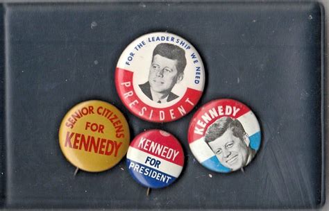 Jfk Political Pin Lot John Jack Kennedy Button 1960 Badge Pinback Nixon Campaign Antique