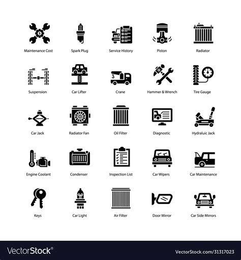 Car Service Icons Pack Royalty Free Vector Image