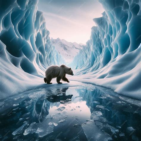 Premium Photo | 4k wallpaper glacier a silent witness to the dance of