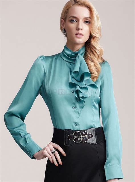 high collar ruffled blouse pretty blouses beautiful blouses fashion