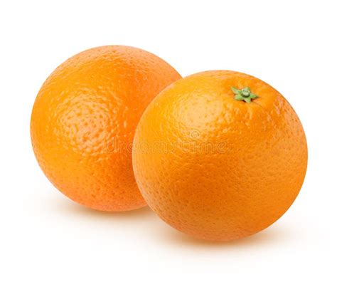 Two Ripe Oranges Fruit Isolated On White Stock Image Image Of Closeup