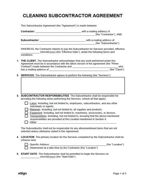 Cleaning Service Agreement Template