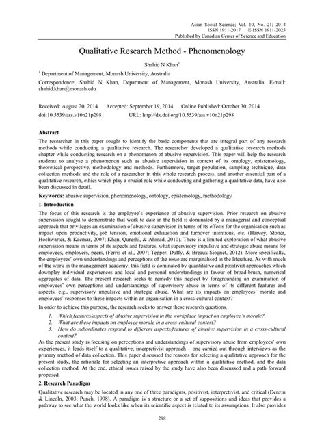 Qualitative research papers generally have demands that may not be necessary for another type of research paper. 001 Example Of Qualitative Research Paper Pdf Philippines ...