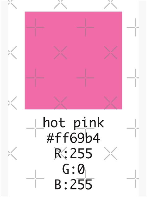 Hot Pink Hex And Rgb Code Poster For Sale By Number3art Redbubble