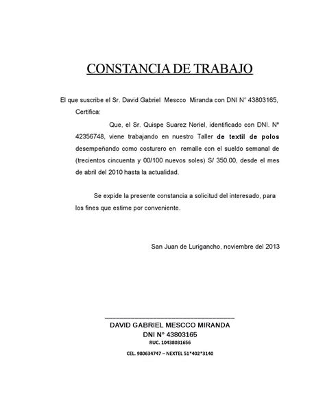 Modelo De Carta Para Constancia De Trabajo Financial Report Vrogue