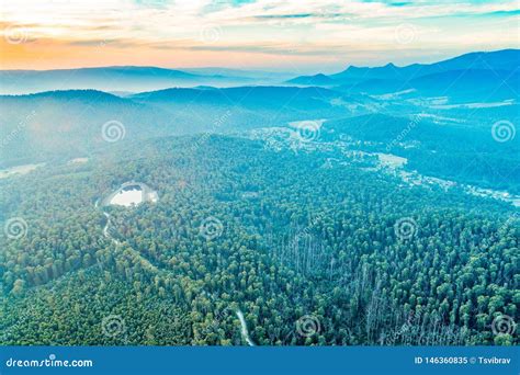 Mountains And Forest With Road Passing Through Stock Image Image Of