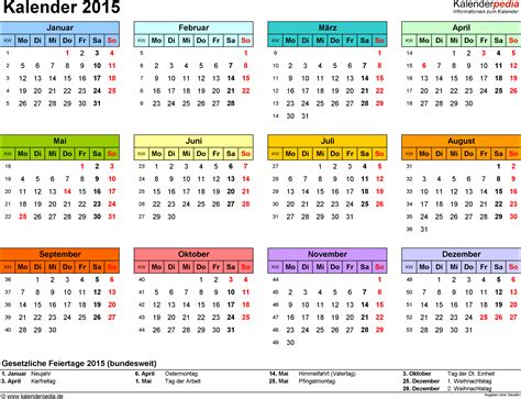 Kalender 2015 In Excel Zum Ausdrucken 16 Vorlagen
