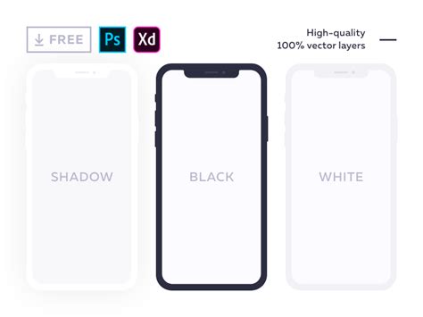 Download for powerpoint or keynote. Free flat mockup for iPhone X by Alexander Litvinenko on ...