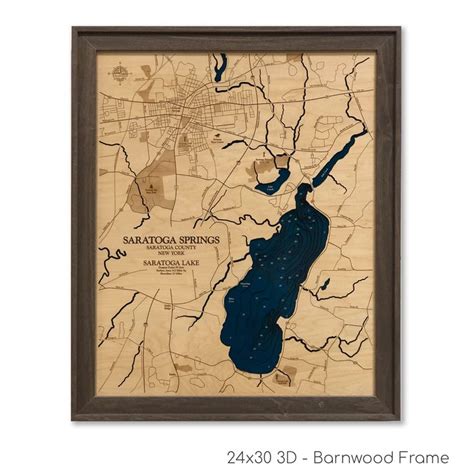 Saratoga Springs And Saratoga Lake Custom Wood Map Saratoga Etsy