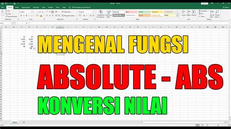 Fungsi Absolute Value Abs Pada Excel Youtube
