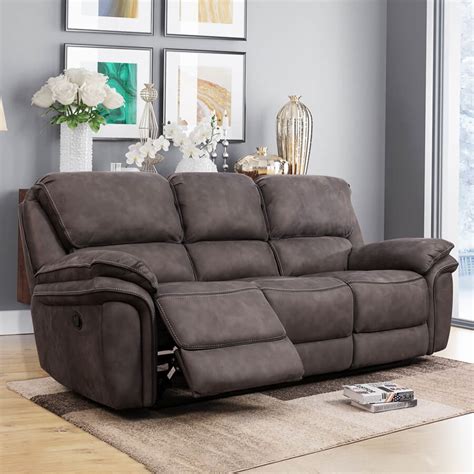 Portland 3 Seater Reclining Sofa Charcoal Get Furnished