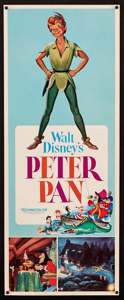 Peter Pan Movie Poster Insert 14x36 Original Vintage Movie Poster
