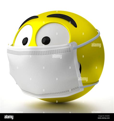 Emoticon Wearing Face Mask 3d Illustration Stock Photo Alamy