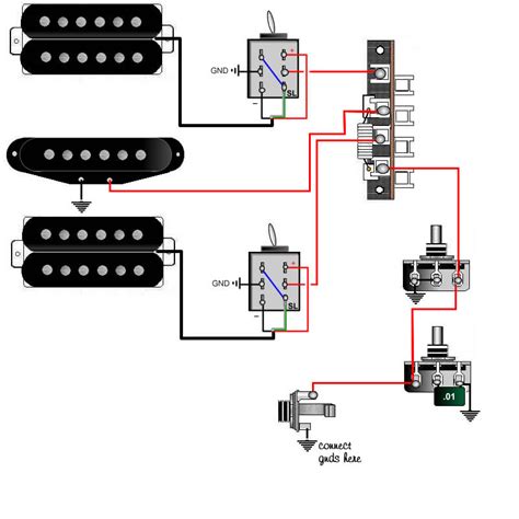2 tones & 3 way toggle switch wiring diagram series parallel, and phasing diagrams guitar electronics website (custom diagrams and parts) loaded pickguards: 2 Single Coil 1 Humbucker Wiring Diagram - Wiring Diagram