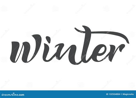 Winter Text Calligraphy Lettering Design Typography For Greeting