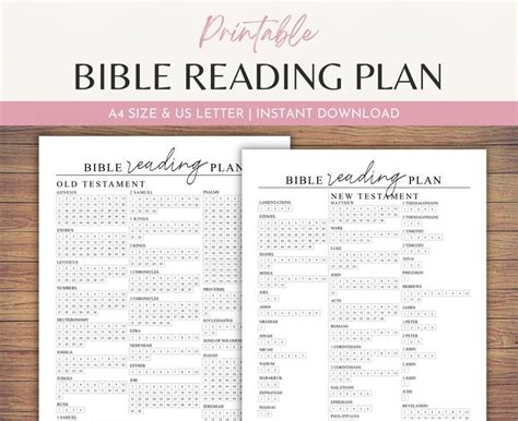 Bible Reading Tracker Printable Chapter By Chapter Checklist Etsy