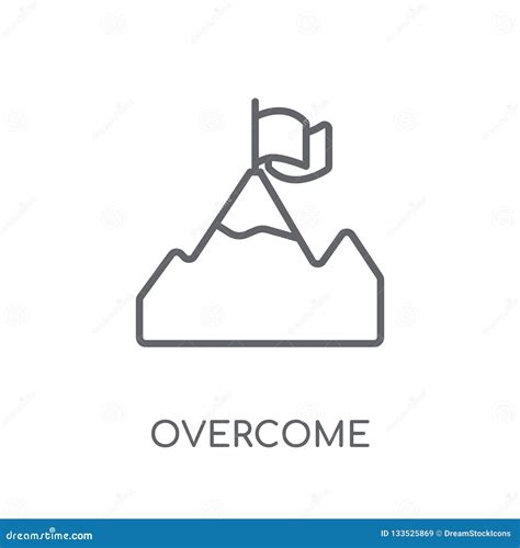 Overcome Linear Icon Modern Outline Overcome Logo Concept On Wh Stock