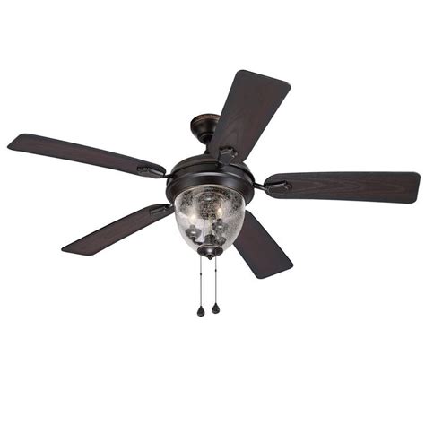 Limited lifetime warranty available for ceiling fan. Harbor Breeze 52-in Bronze Downrod or Close Mount Indoor ...