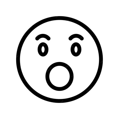 Icône Emoji De La Ligne Du Visage Surpris Illustration Vectorielle
