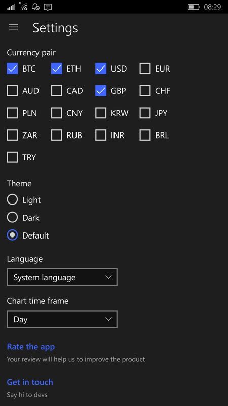 Mining isn't usually associated with mobile devices. Mini-review: Crypto Chart UWP