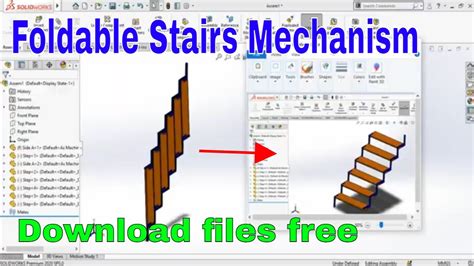 How To Make Foldable Stair Mechanism In Solidworks Youtube