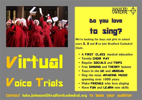 Bradford Cathedral Virtual Voice Trials Does Your Child Love To Sing