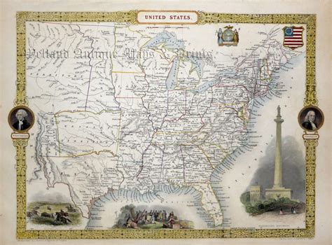 United States By John Tallis John Rapkin C1851 Welland Antique Maps