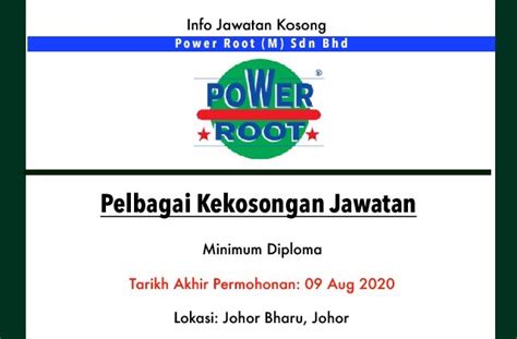 Power root bhd is a company based out of malaysia. Info Jawatan Kosong Terkini - Power Root (M) Sdn Bhd ...