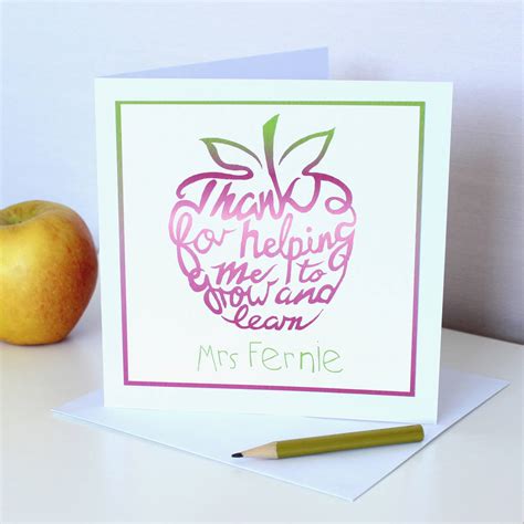 Personalised Thank You Teacher Card By Paint My Dreams