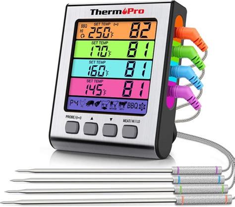 Official Thermopro Tp17h Digital Meat Thermometer With 4 Probes