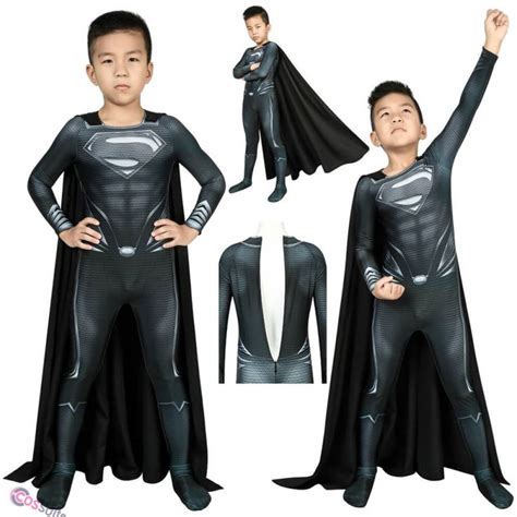 Kids Justice League Superman Cosplay Costume Superman Clark Kent Suit