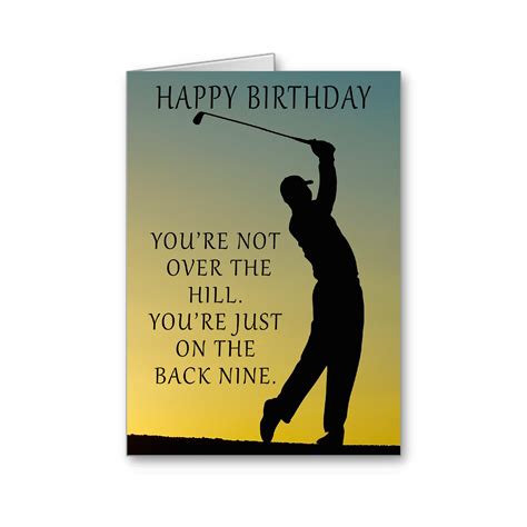 Golf Birthday Card Youre Not Over The Hill Youre Etsy Uk