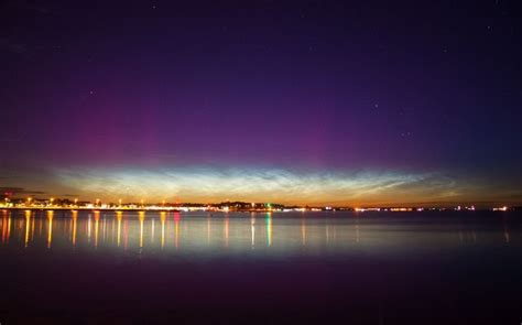 Auroras Over Noctilucent Clouds Kiel Schleswig Holstein