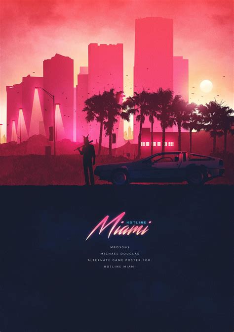 Hotline Miami Outrun Miami Posters Synthwave Art Retro Art