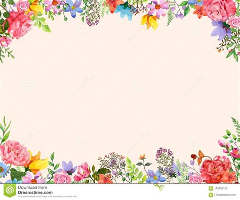 Many more free printables including letterhead. Flower Frame Invitation Design Template. Vector ...