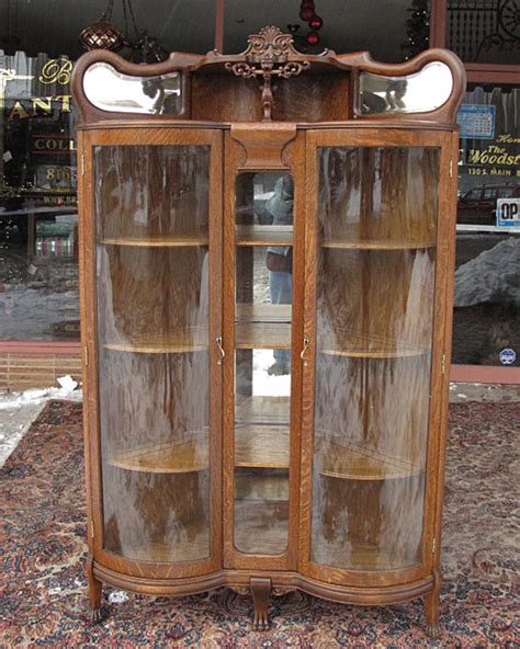 Previous priceeur 2.88 5% off. Quartersawn Oak Winged Griffin Corner China Cabinet