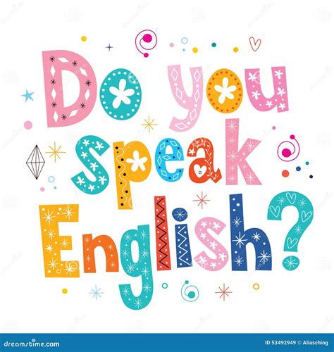 Do You Speak English Decorative Lettering Text Stock Vector